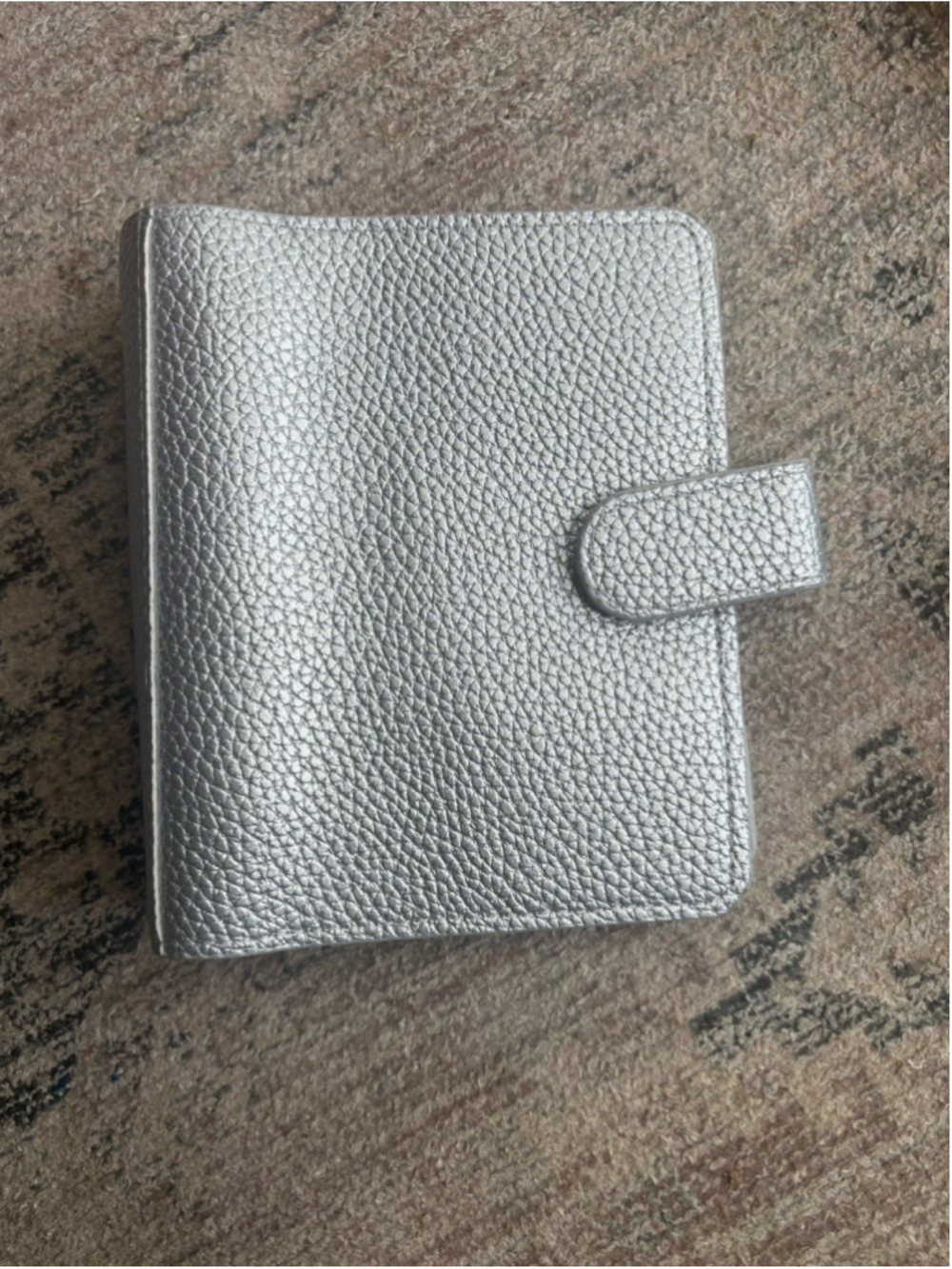Print Pression 5x6” Silver Pebbled Travelers Notebook 1.5” Rings Cover with Snap - Picture 1 of 8